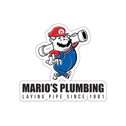 Marios Plumbing Laying Pipe Since 1981 - vinyl die cut sticker