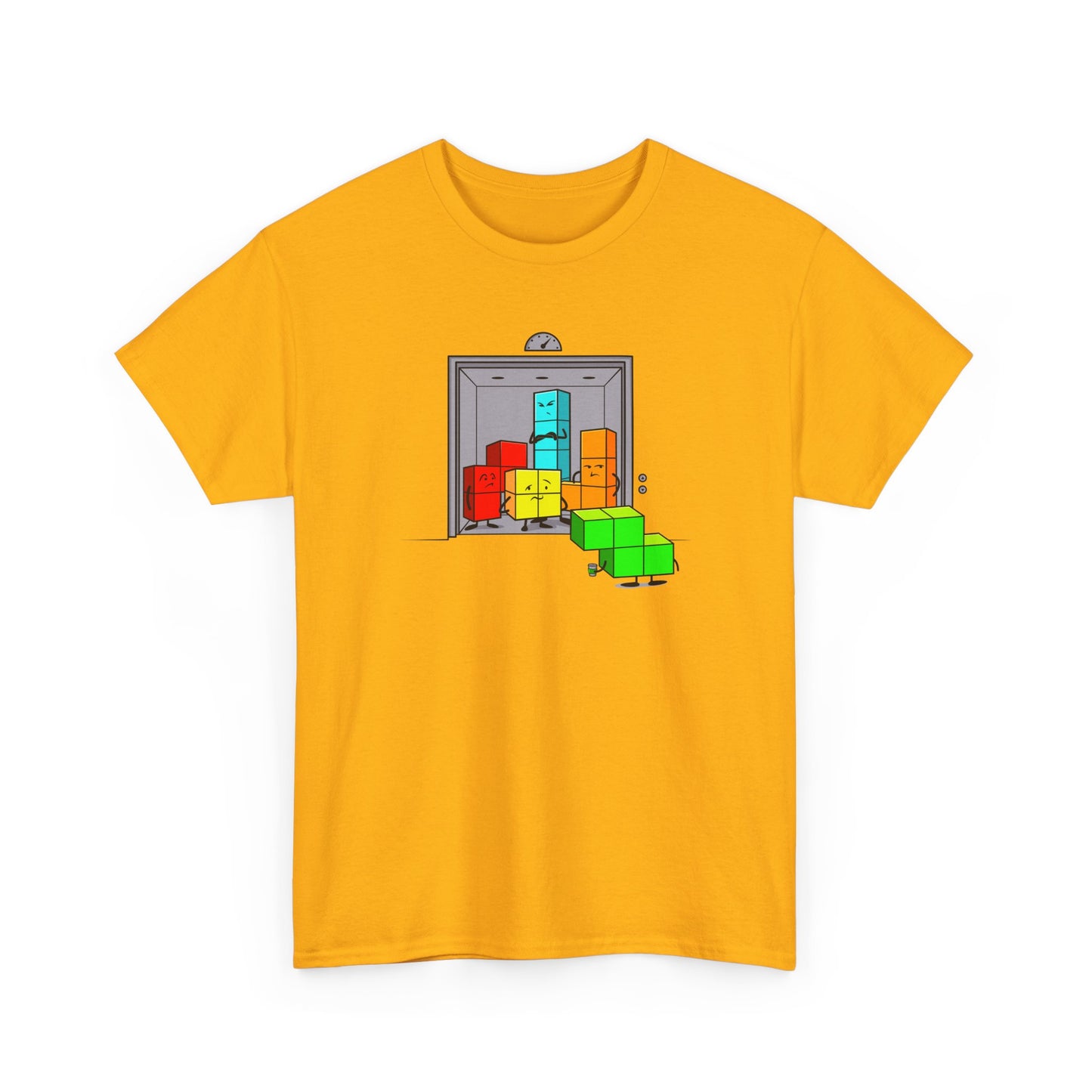 NES Tetris-inspired crowded elevator character mascot unisex t-shirt