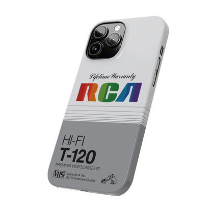 VHS Visions - retro RCA HI FI T-120 VHS tape inspired slim iPhone cases