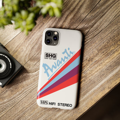 VHS Visions - retro Avanti SHG VHS tape inspired slim iPhone cases