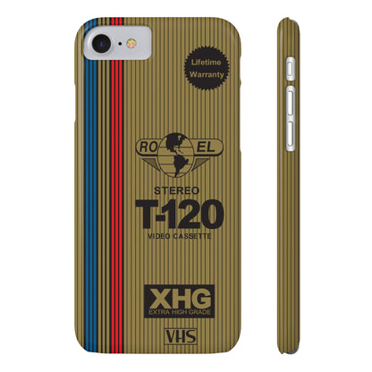 VHS Visions - retro RO EL stereo T-120 VHS tape inspired slim iPhone cases
