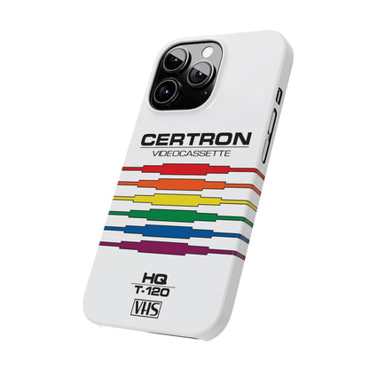 VHS Visions - retro Certron HQ T-120 VHS tape inspired slim iPhone cases