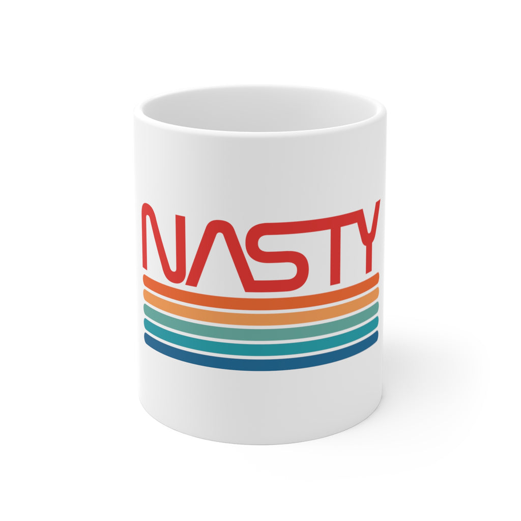 NASTY vintage rainbow NASA logo inspired mug 11oz - Rerun Designs