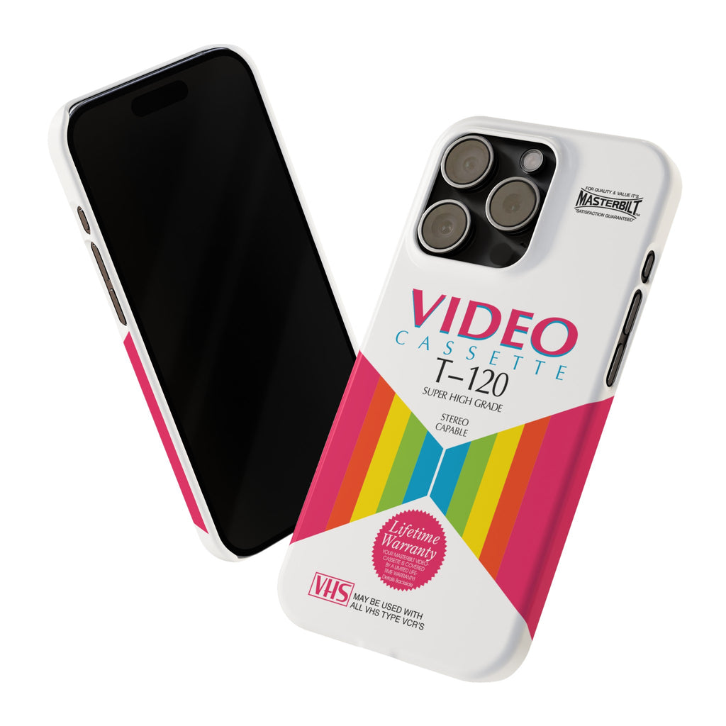 VHS Visions - retro Masterbilt T-120 Super High Grade VHS tape inspired slim iPhone cases