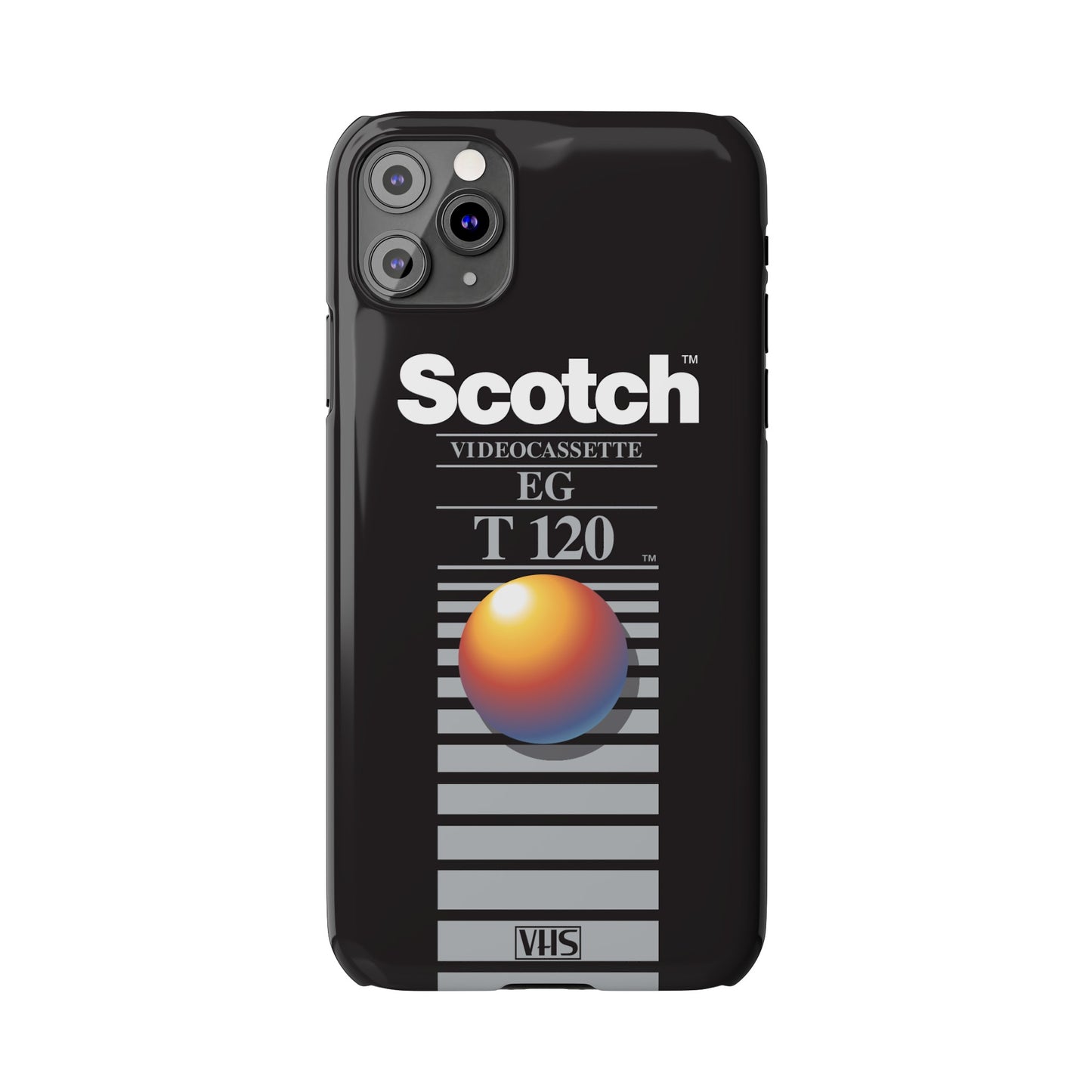 VHS Visions - retro Scotch EG T120 VHS tape inspired slim iPhone cases