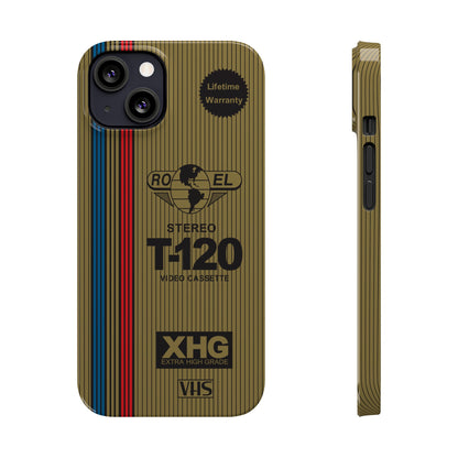 VHS Visions - retro RO EL stereo T-120 VHS tape inspired slim iPhone cases