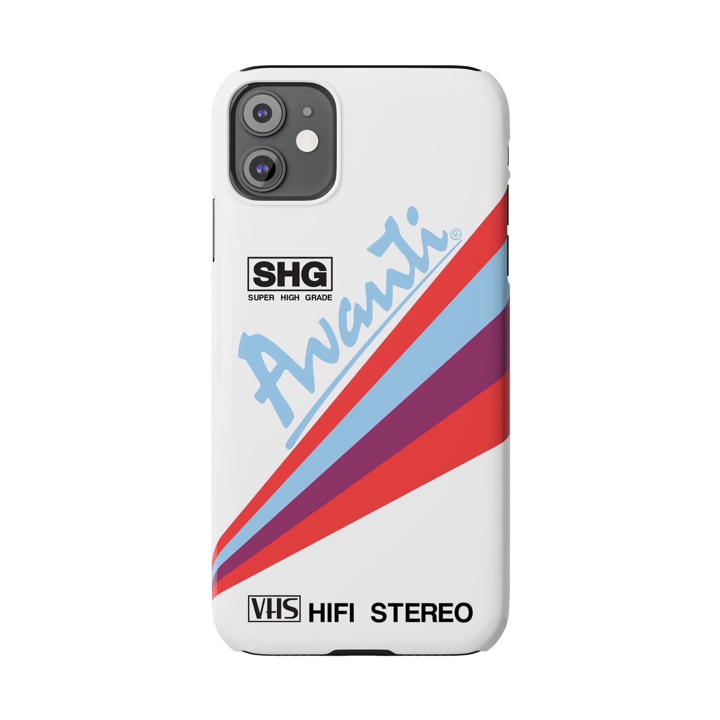 VHS Visions - retro Avanti SHG VHS tape inspired slim iPhone cases