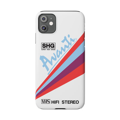 VHS Visions - retro Avanti SHG VHS tape inspired slim iPhone cases