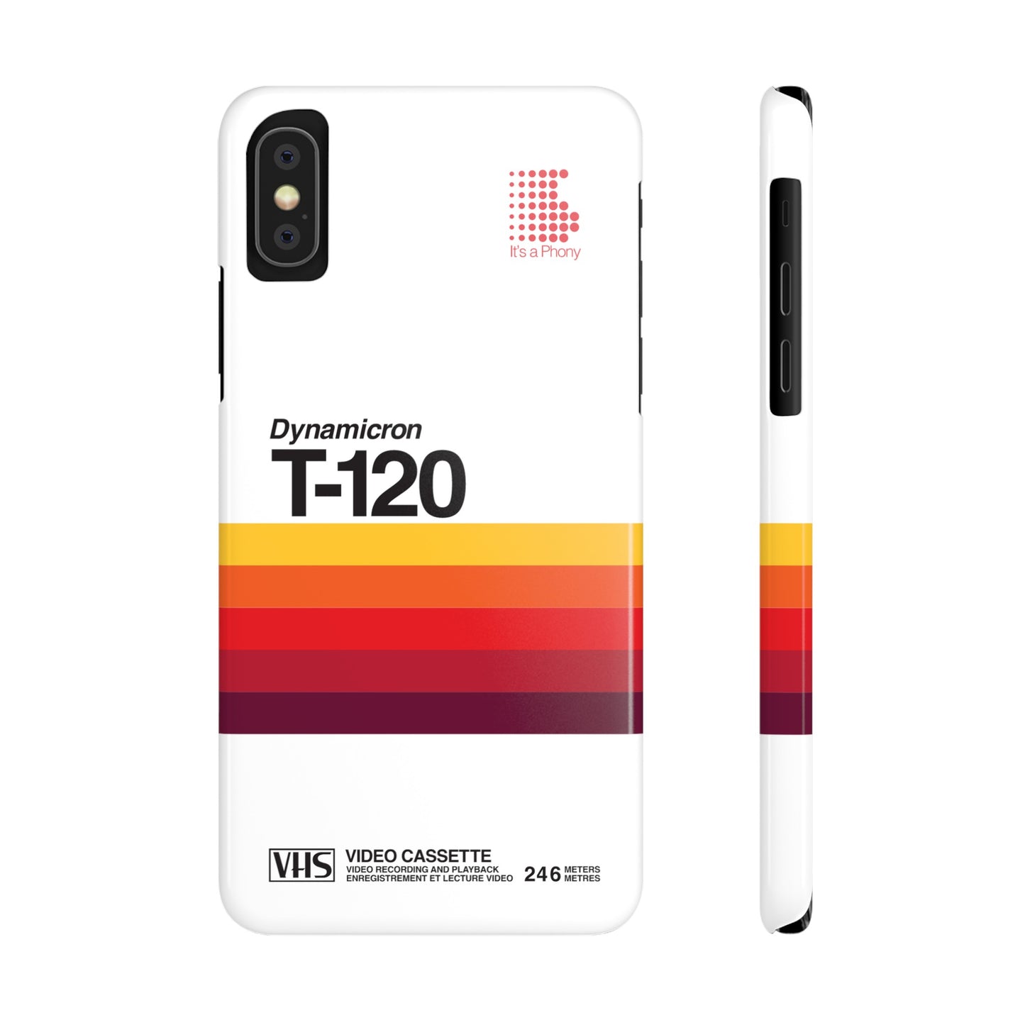 VHS Visions - retro Sony Dynamicron T120 VHS tape inspired slim iPhone cases