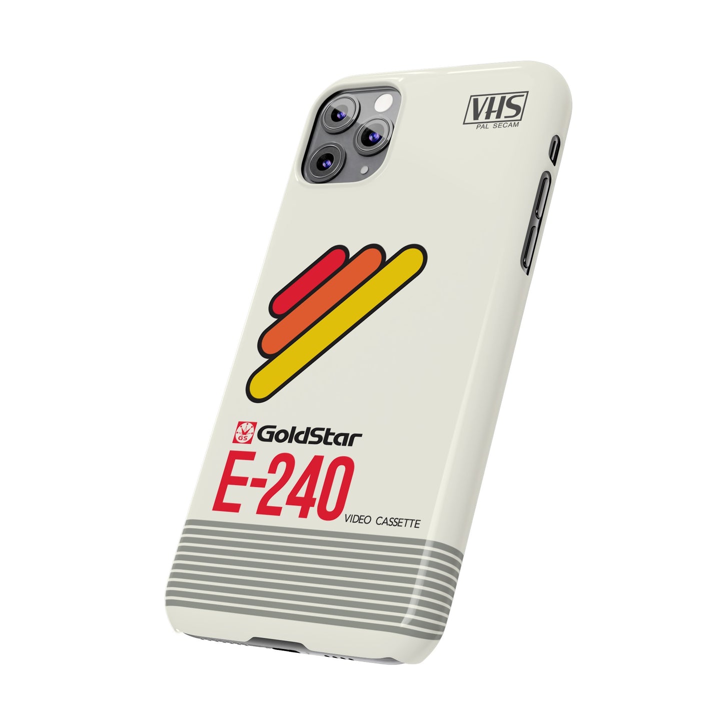 VHS Visions - retro Goldstar E-240 VHS tape inspired slim iPhone cases