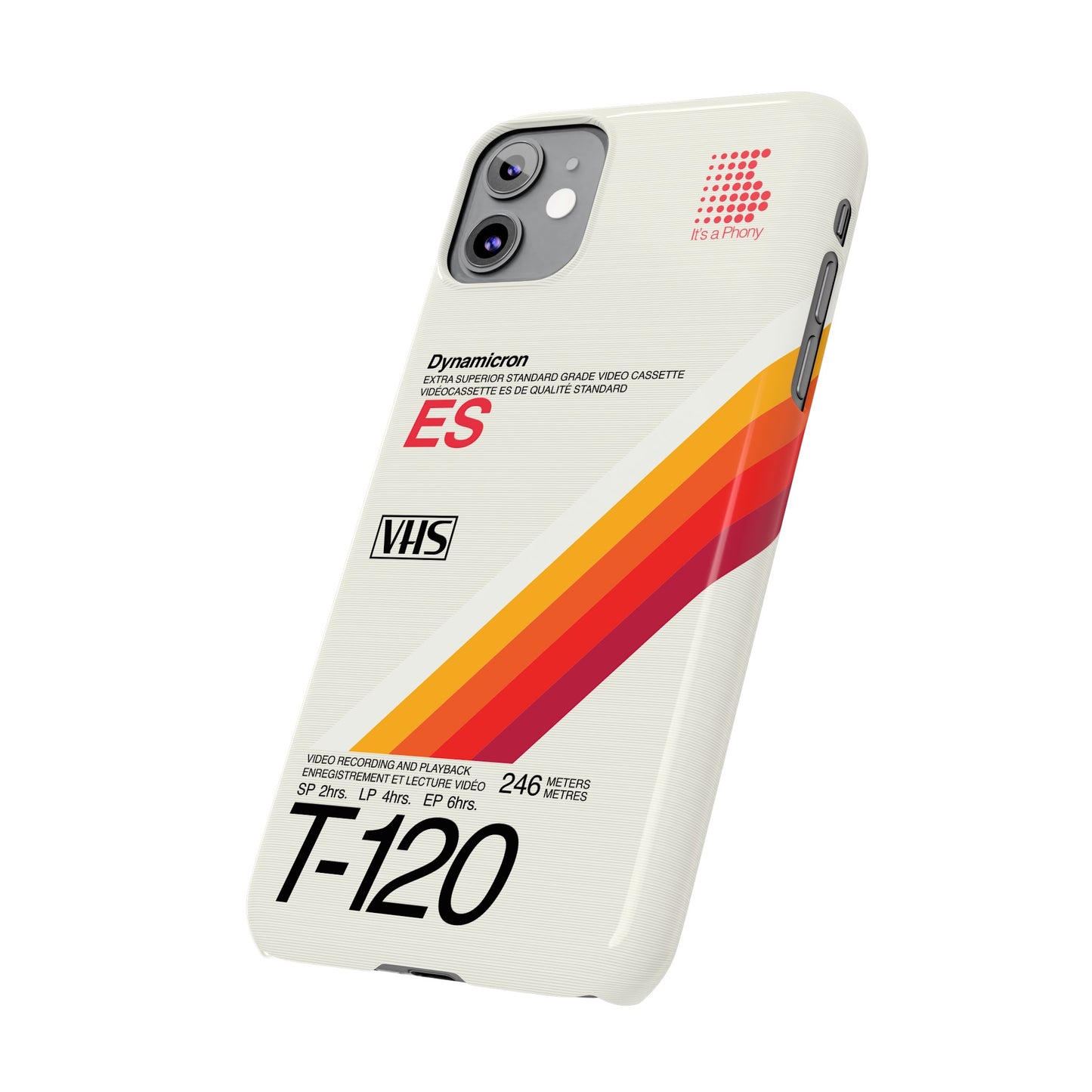 VHS Visions - retro Sony ES T-120 VHS tape inspired slim iPhone cases