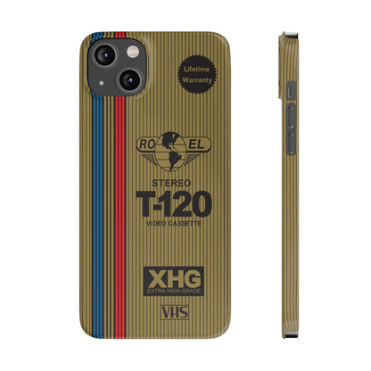 VHS Visions - retro RO EL stereo T-120 VHS tape inspired slim iPhone cases