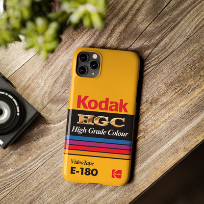 VHS Visions - retro Kodak HGC High Grade Colour E-180 VHS tape inspired slim iPhone cases