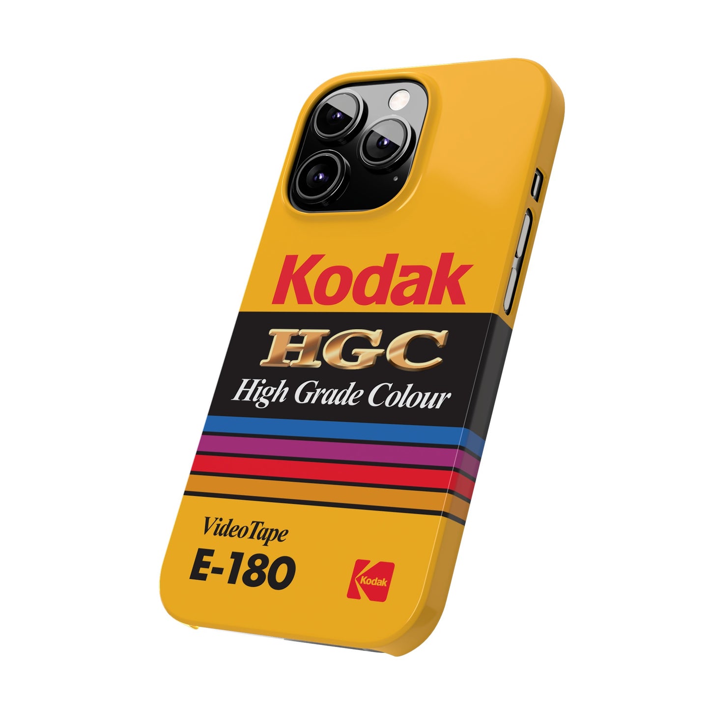 VHS Visions - retro Kodak HGC High Grade Colour E-180 VHS tape inspired slim iPhone cases