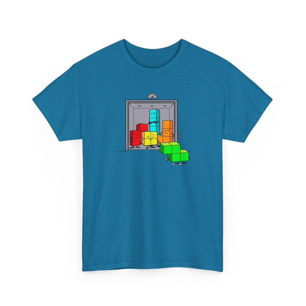 NES Tetris-inspired crowded elevator character mascot unisex t-shirt