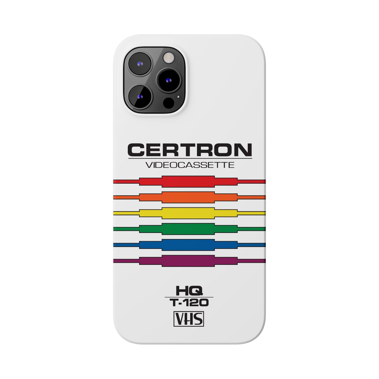 VHS Visions - retro Certron HQ T-120 VHS tape inspired slim iPhone cases