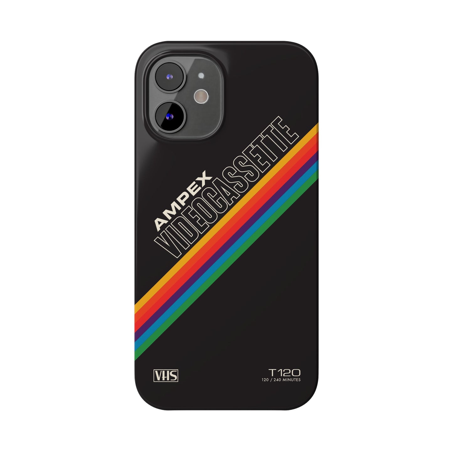 VHS Visions - retro AMPEX T-120 VHS tape inspired slim iPhone cases
