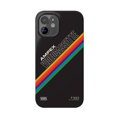 VHS Visions - retro AMPEX T-120 VHS tape inspired slim iPhone cases