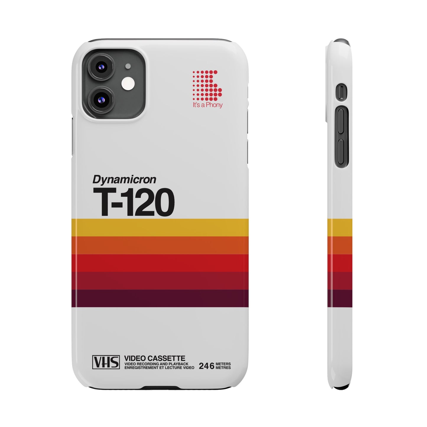 VHS Visions - retro Sony Dynamicron T120 VHS tape inspired slim iPhone cases