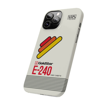 VHS Visions - retro Goldstar E-240 VHS tape inspired slim iPhone cases