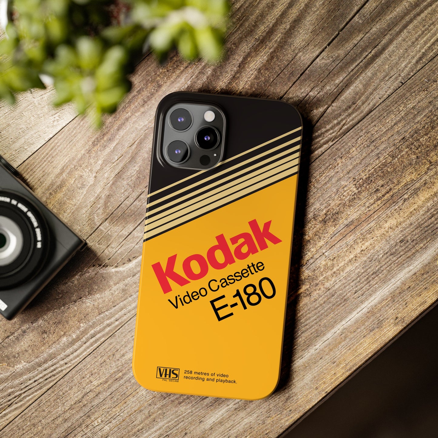 VHS Visions - retro Kodak E180 VHS tape inspired slim iPhone cases