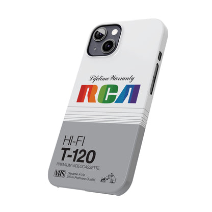 VHS Visions - retro RCA HI FI T-120 VHS tape inspired slim iPhone cases