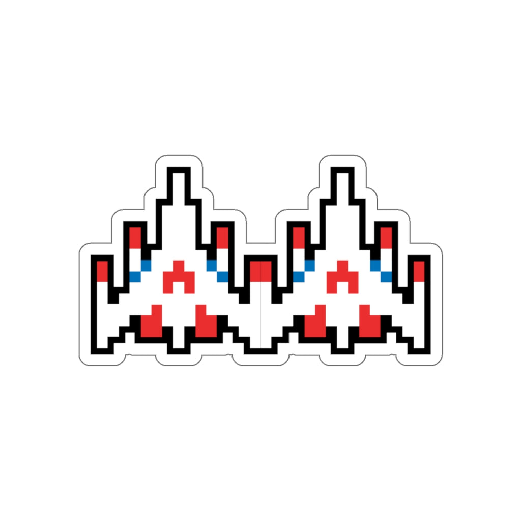 8-bit Legends: Galaga Dual Fighter die-cut stickers - Rerun Designs