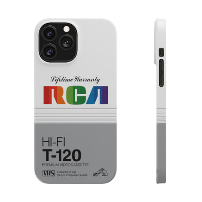 VHS Visions - retro RCA HI FI T-120 VHS tape inspired slim iPhone cases