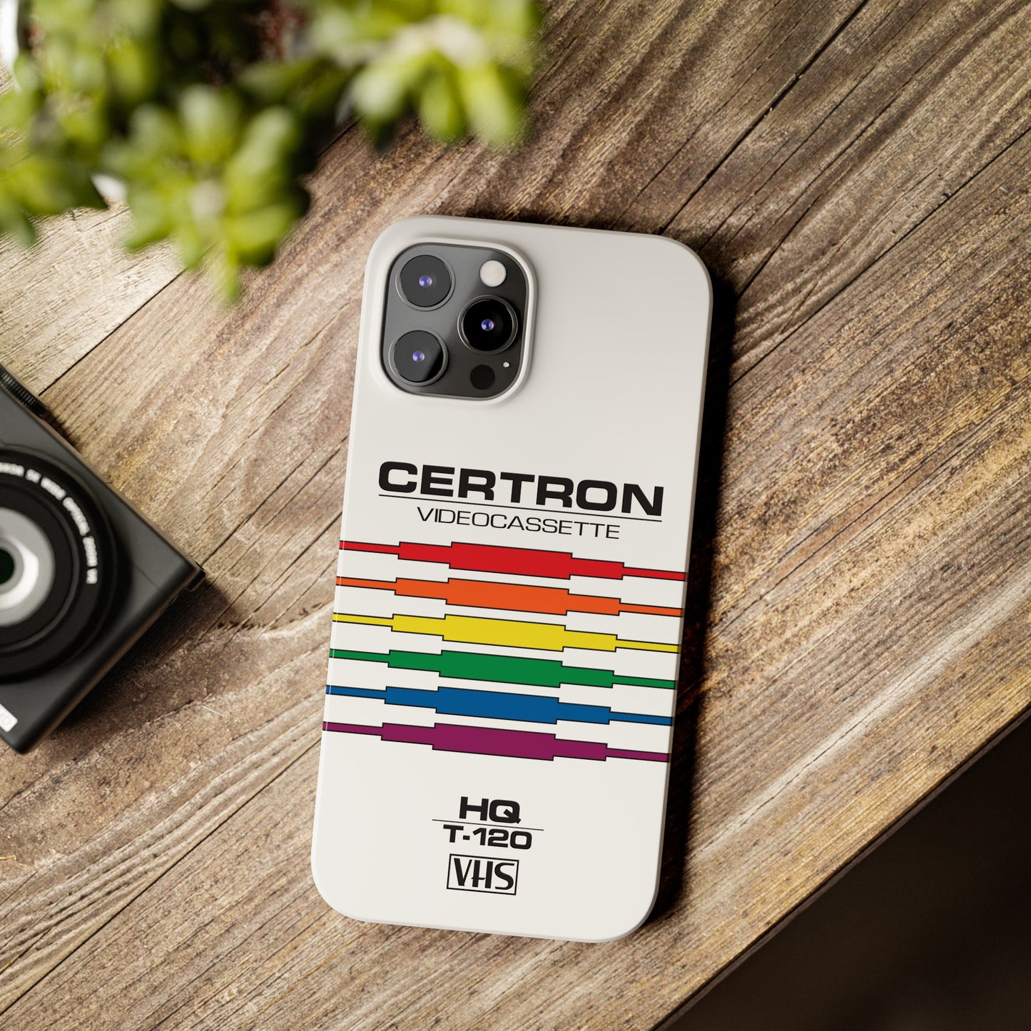 VHS Visions - retro Certron HQ T-120 VHS tape inspired slim iPhone cases