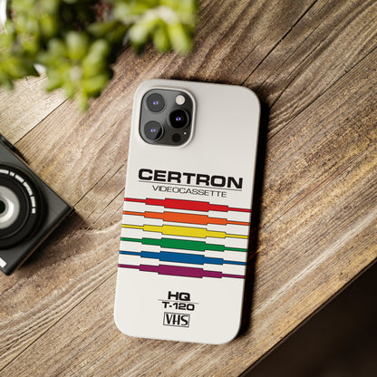 VHS Visions - retro Certron HQ T-120 VHS tape inspired slim iPhone cases