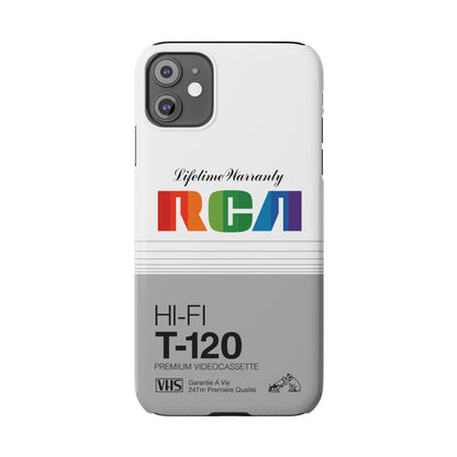 VHS Visions - retro RCA HI FI T-120 VHS tape inspired slim iPhone cases