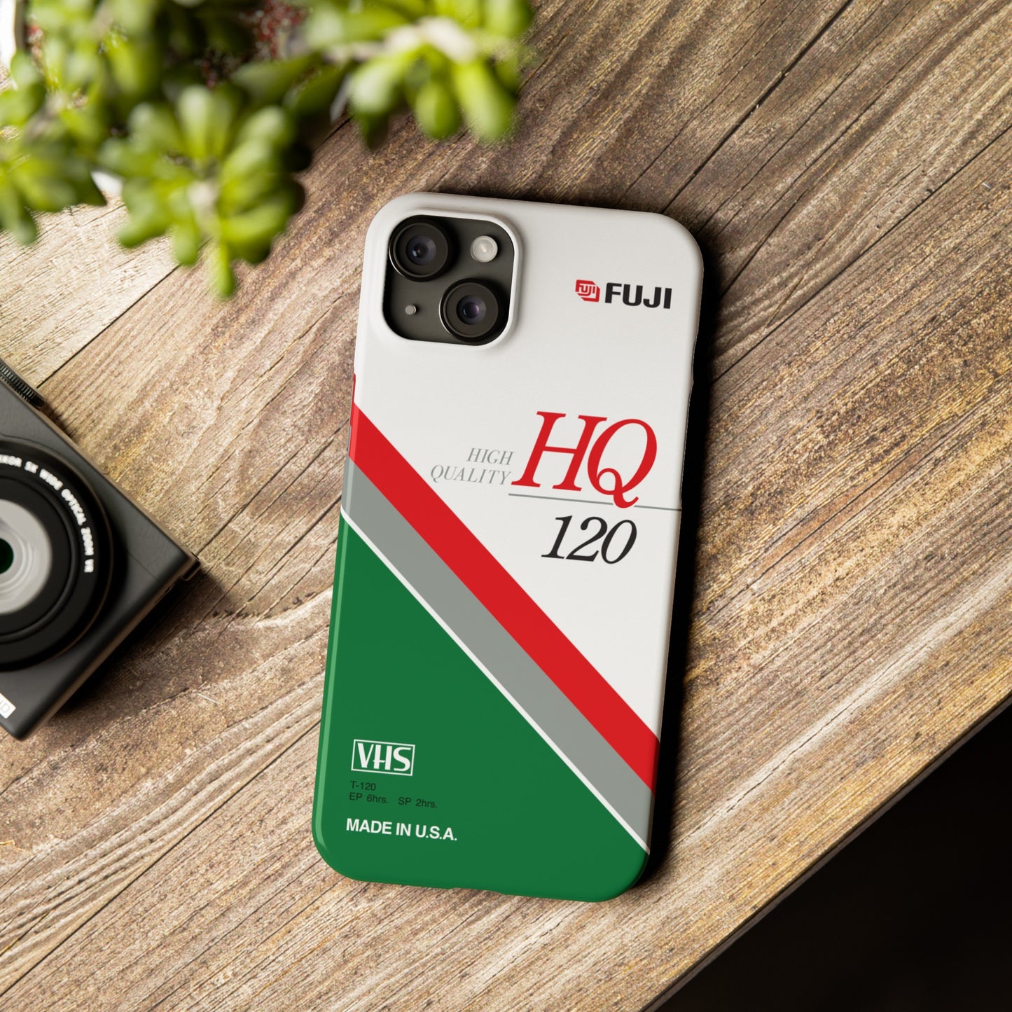 VHS Visions - retro Fuji HQ 120 VHS tape inspired slim iPhone cases