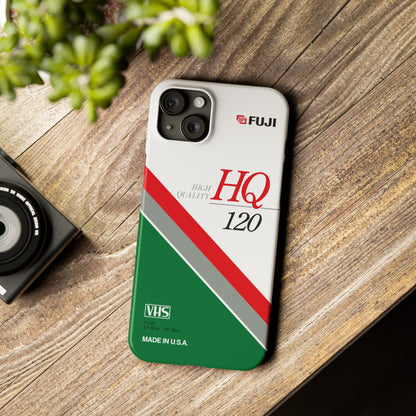 VHS Visions - retro Fuji HQ 120 VHS tape inspired slim iPhone cases