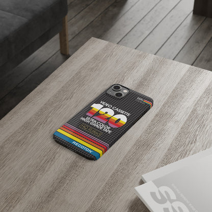 VHS Visions - retro RECOTON Ultra Color High Grade HQ 120 VHS tape inspired slim iPhone cases