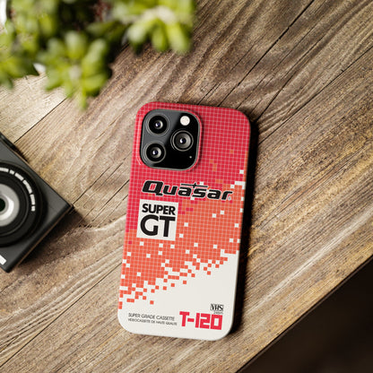 VHS Visions - retro Quasar Super GT T-120 VHS tape inspired slim iPhone cases