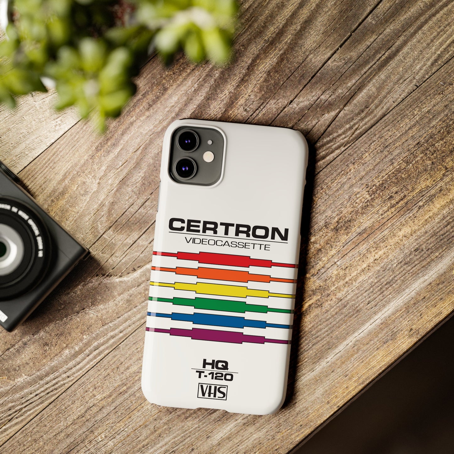 VHS Visions - retro Certron HQ T-120 VHS tape inspired slim iPhone cases