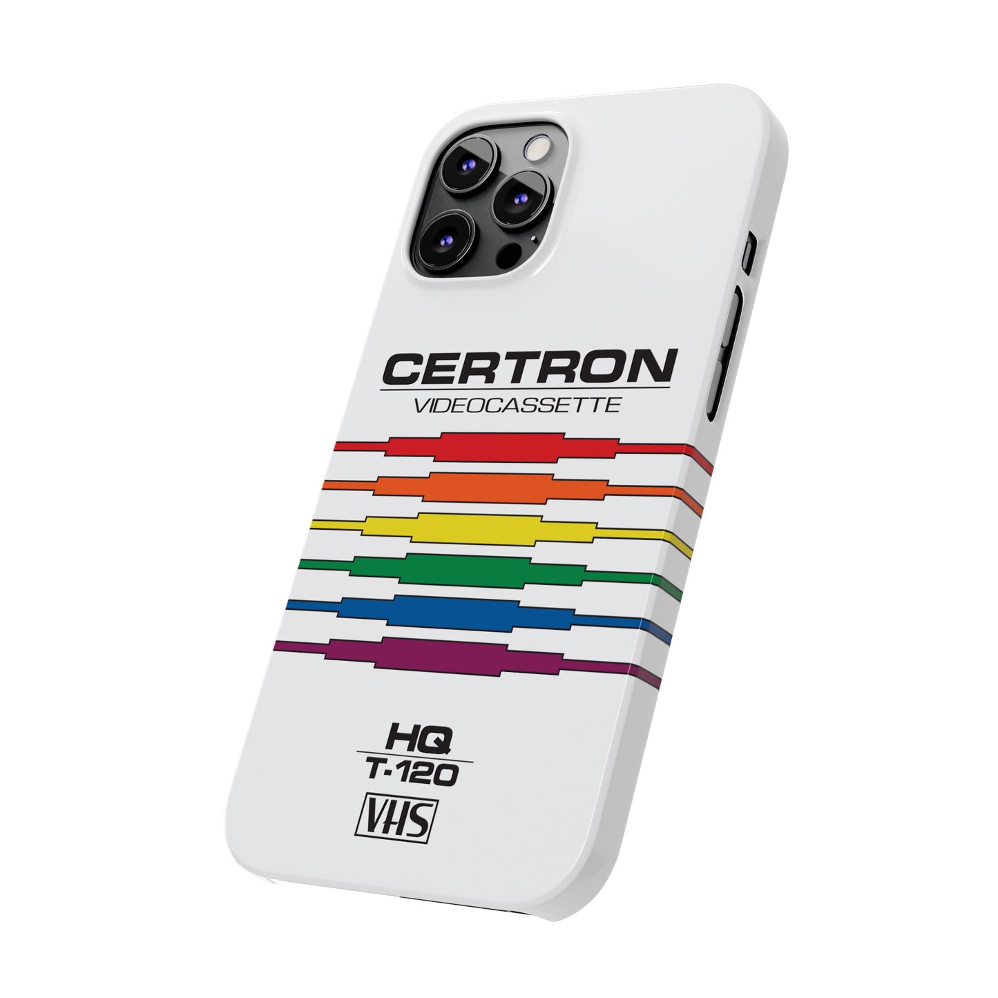 VHS Visions - retro Certron HQ T-120 VHS tape inspired slim iPhone cases