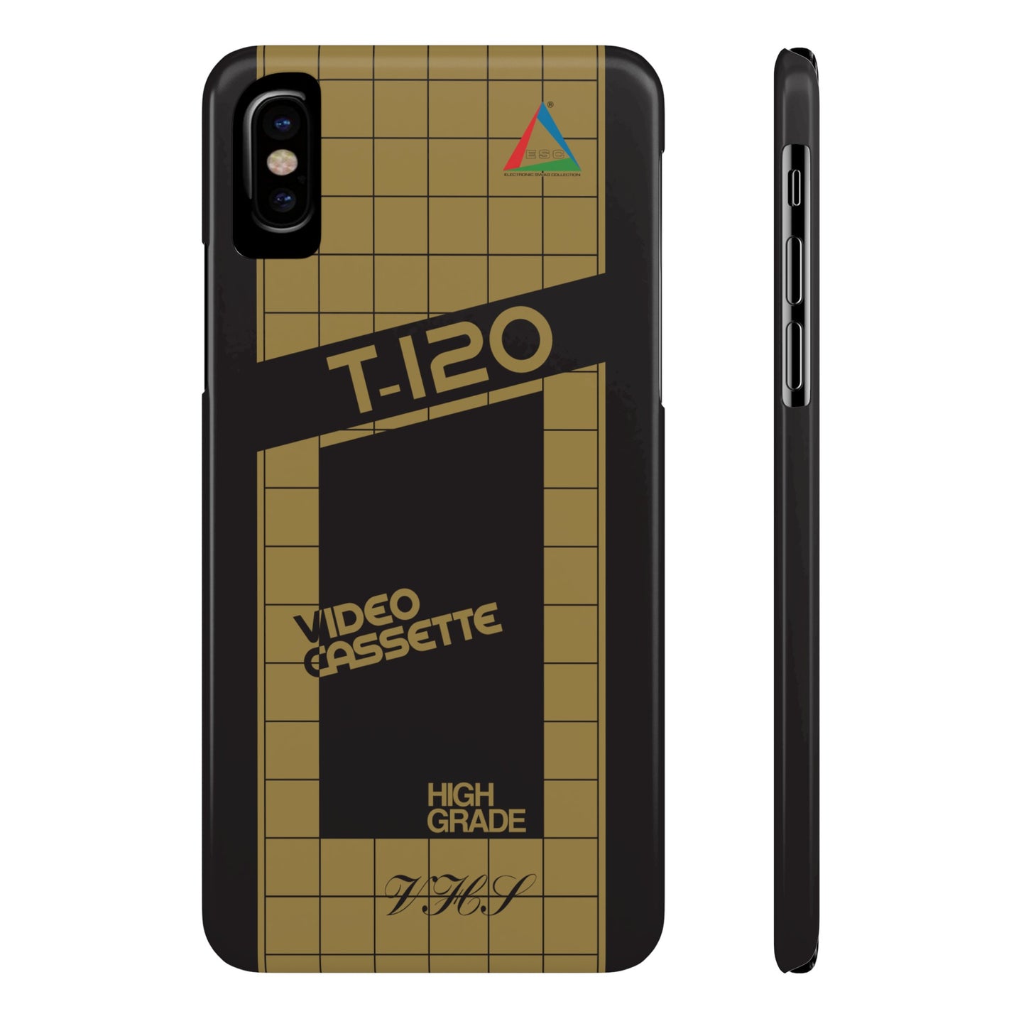VHS Visions - retro ESC T-120 VHS tape inspired slim iPhone cases