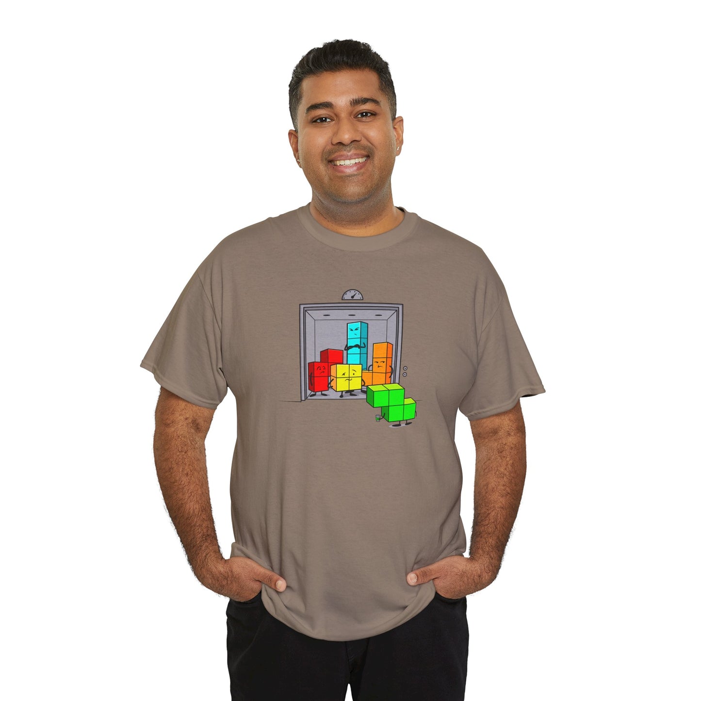 NES Tetris-inspired crowded elevator character mascot unisex t-shirt