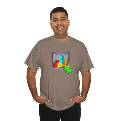 NES Tetris-inspired crowded elevator character mascot unisex t-shirt