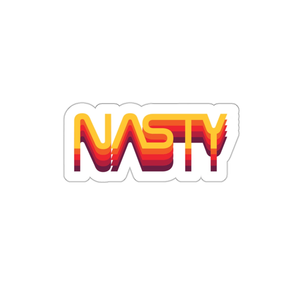 NASTY vintage sunset vibes NASA logo inspired die-cut stickers - Rerun Designs