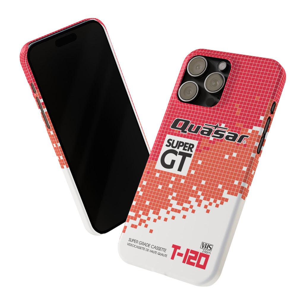 VHS Visions - retro Quasar Super GT T-120 VHS tape inspired slim iPhone cases