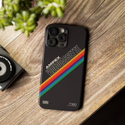 VHS Visions - retro AMPEX T-120 VHS tape inspired slim iPhone cases