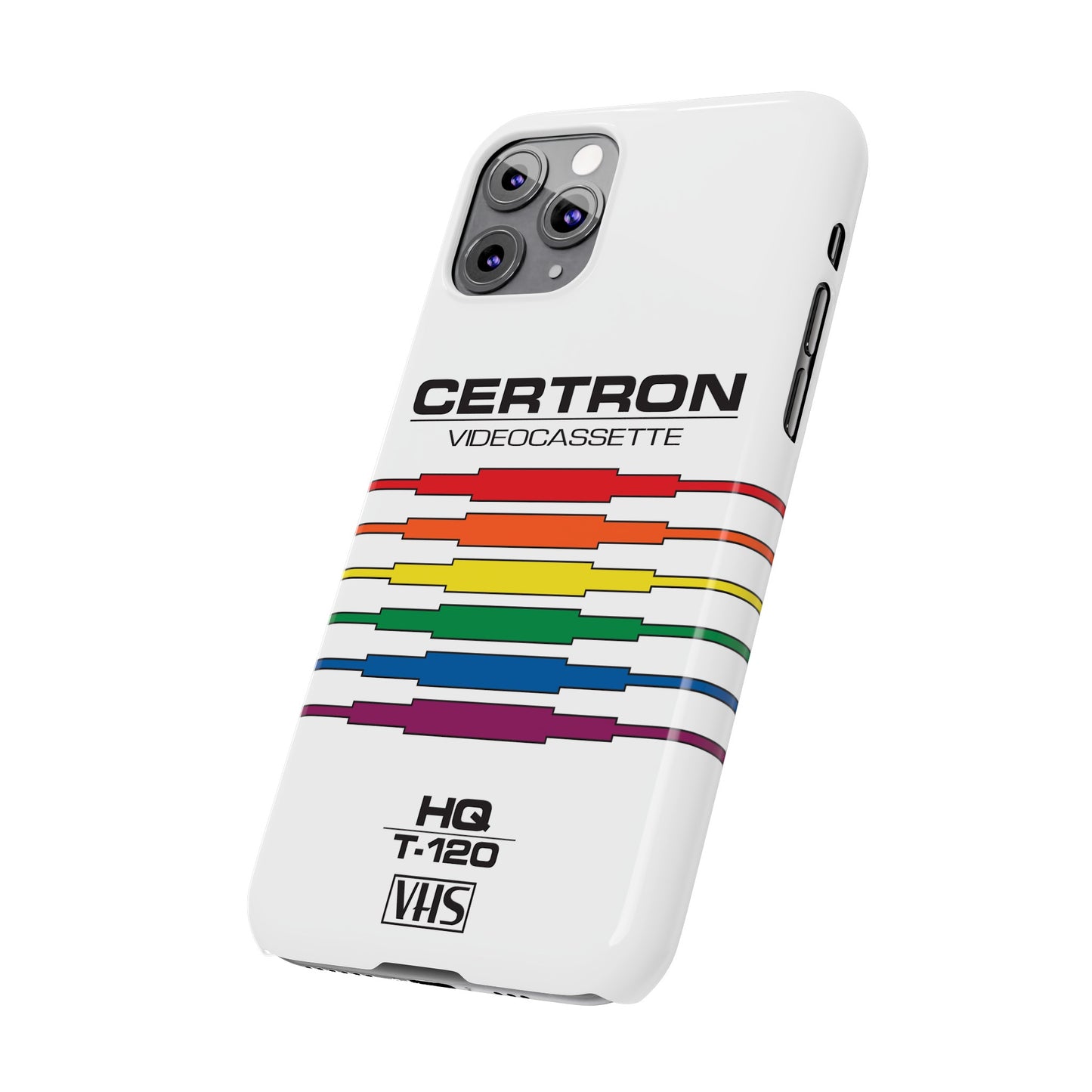 VHS Visions - retro Certron HQ T-120 VHS tape inspired slim iPhone cases