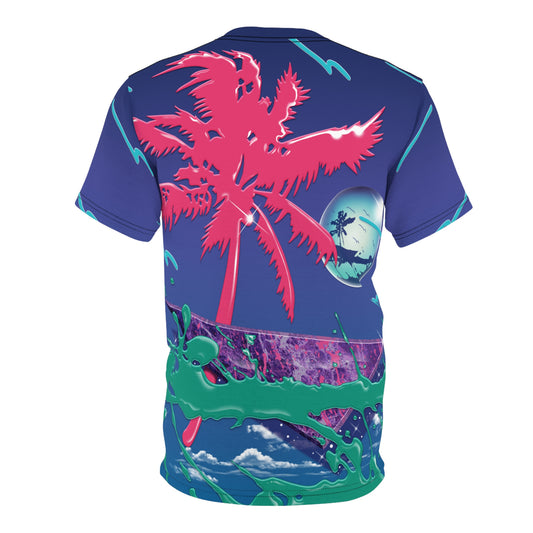 Pink Palm - Trapper Keeper inspired unisex cut & sew all over print tee