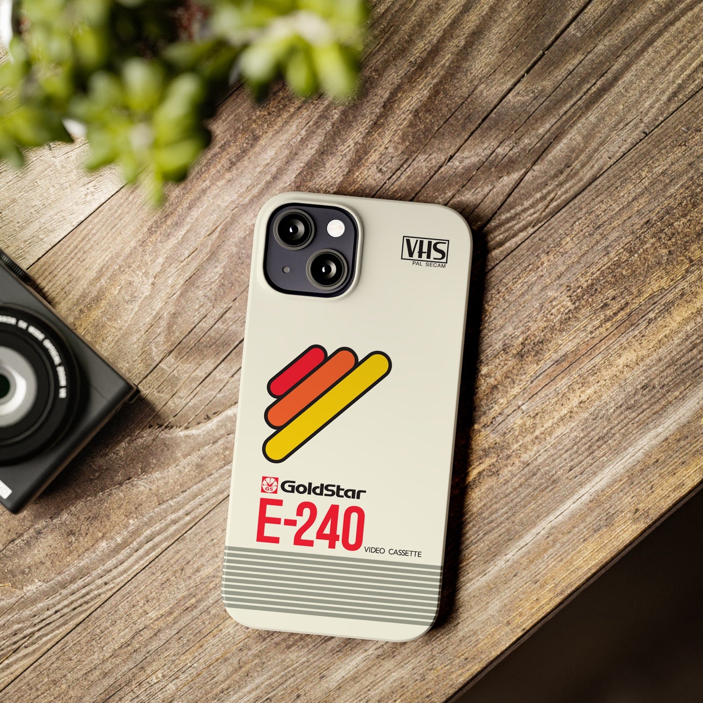 VHS Visions - retro Goldstar E-240 VHS tape inspired slim iPhone cases