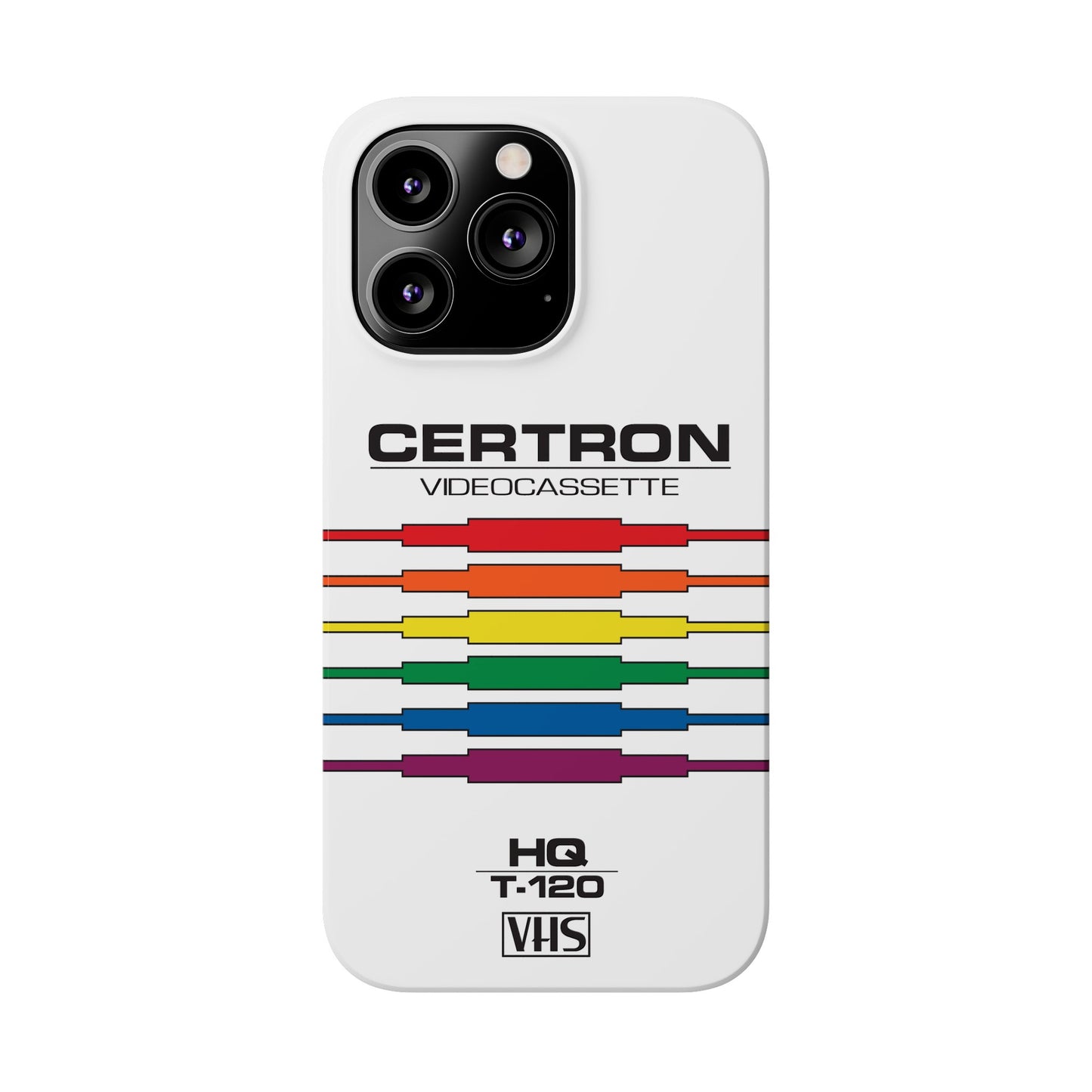 VHS Visions - retro Certron HQ T-120 VHS tape inspired slim iPhone cases