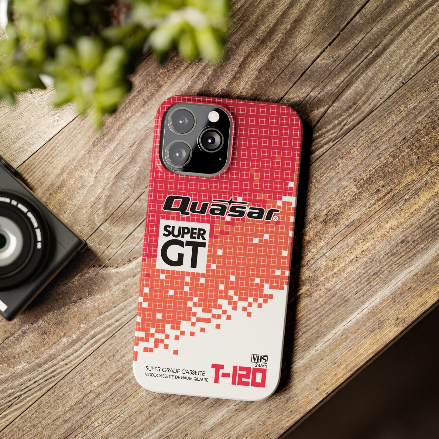VHS Visions - retro Quasar Super GT T-120 VHS tape inspired slim iPhone cases