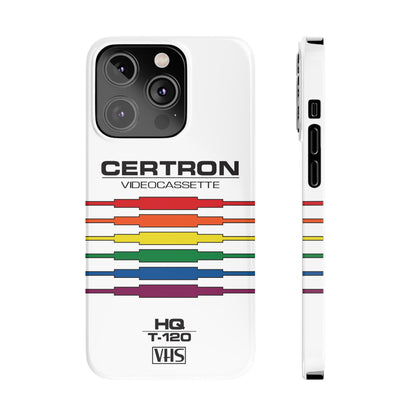 VHS Visions - retro Certron HQ T-120 VHS tape inspired slim iPhone cases