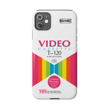 VHS Visions - retro Masterbilt T-120 Super High Grade VHS tape inspired slim iPhone cases